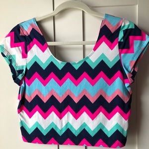 Charlotte Russe striped rainbow crop top